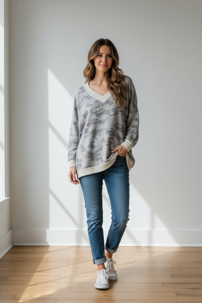 143 Story LS V Neck Top