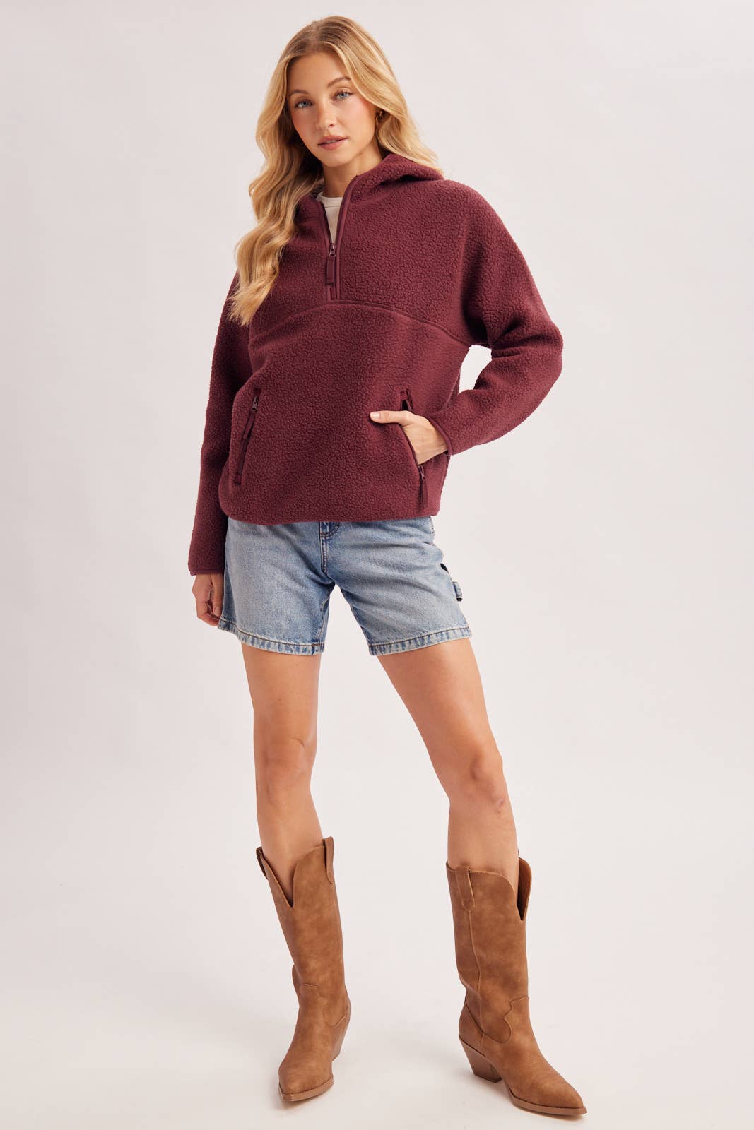 Soft Sherpa Half Zip Hoodie