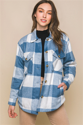 Plaid Button Down Jacket