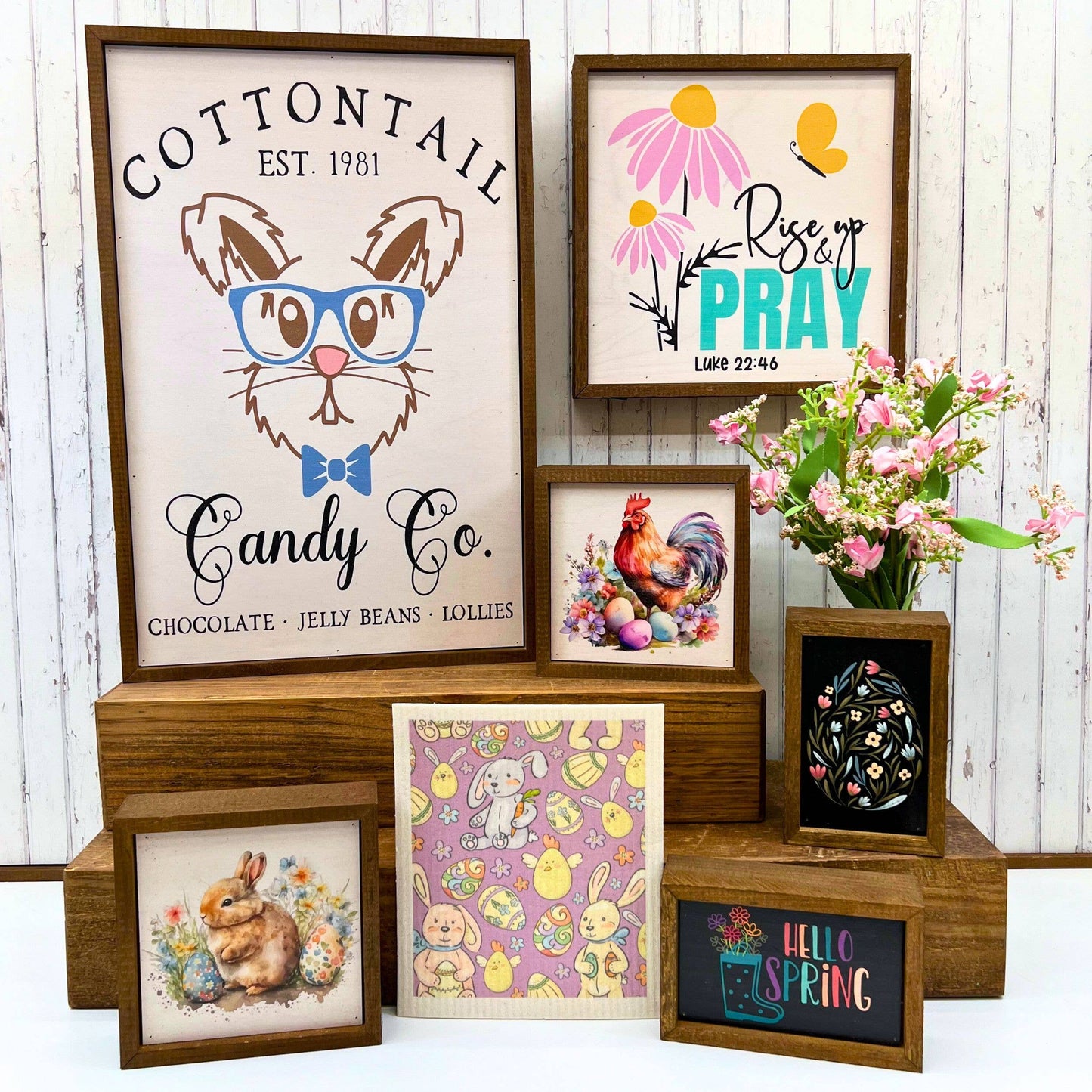 6X4 Easter Egg Sign - Easter Eggs Small Home Accent Decor