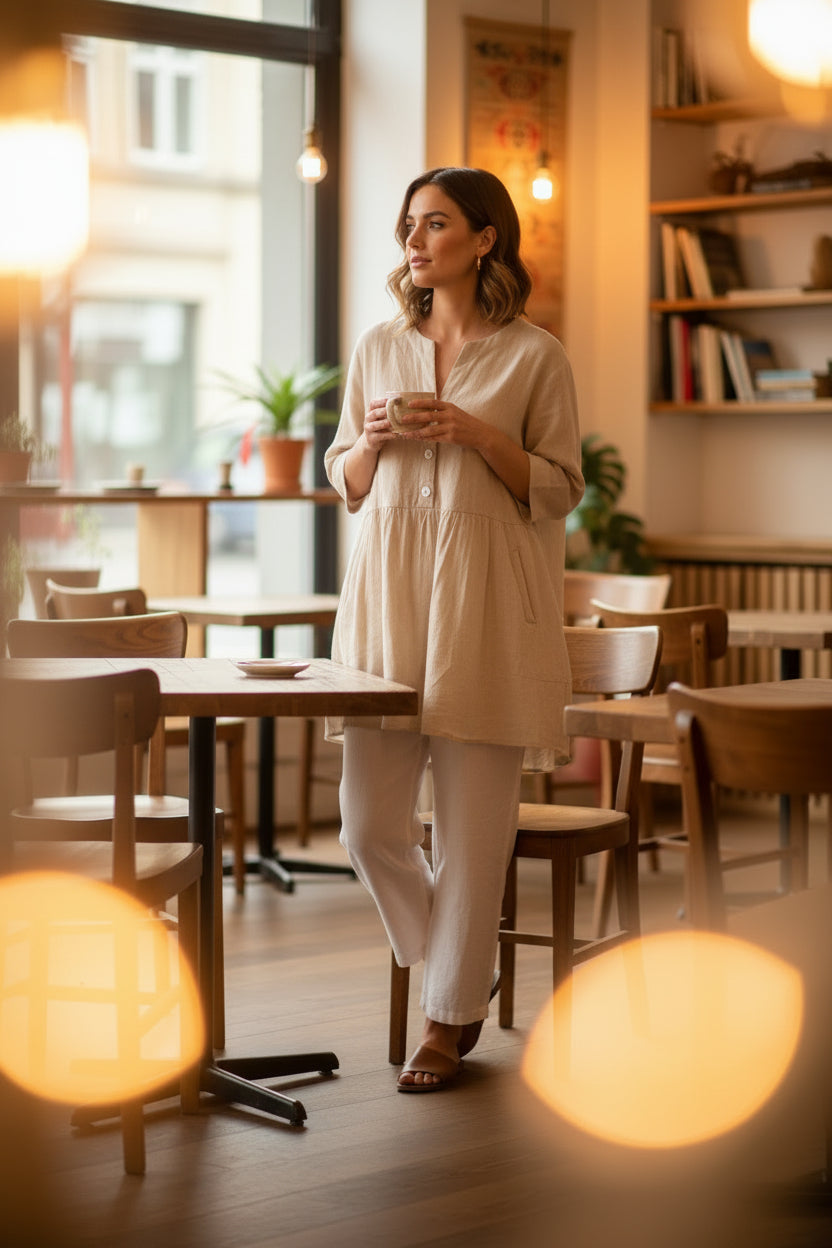 Davi&Dani 3 Qtr Button Top