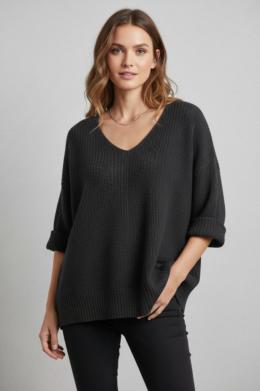 Easel SS V Neck Sweater