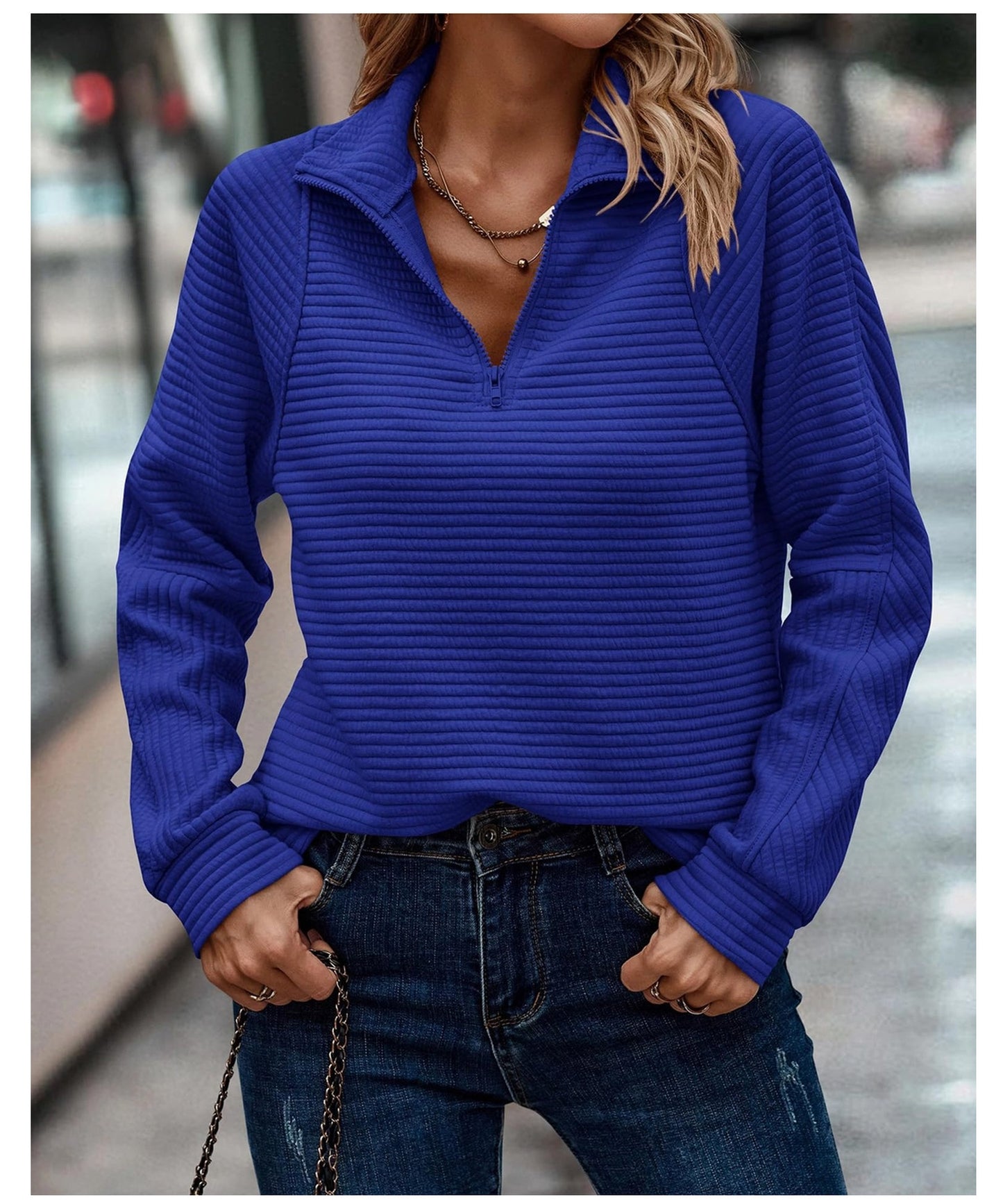 Qtr Zip Corded Sweatshirt