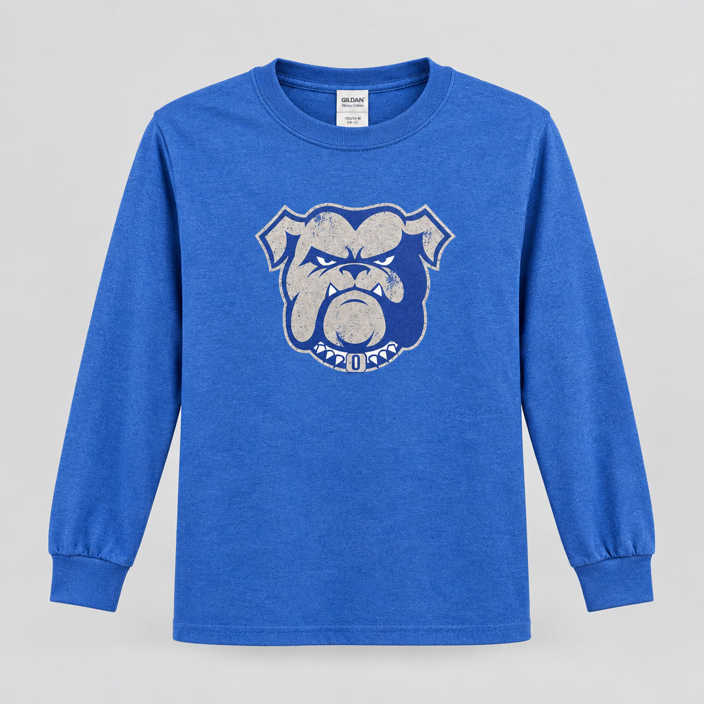 Youth Bulldog Head LS Tee
