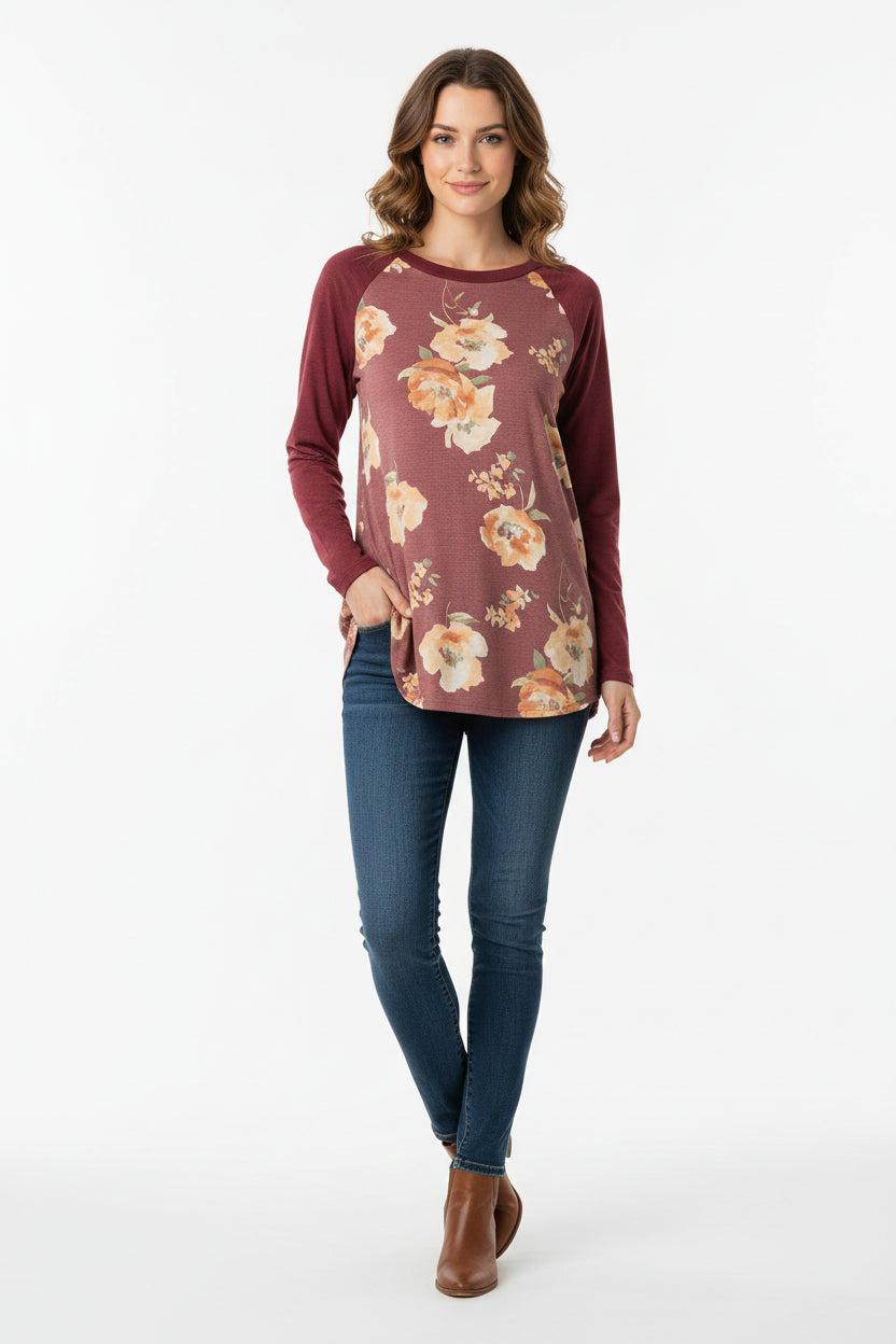 e.Luna LS Floral Top