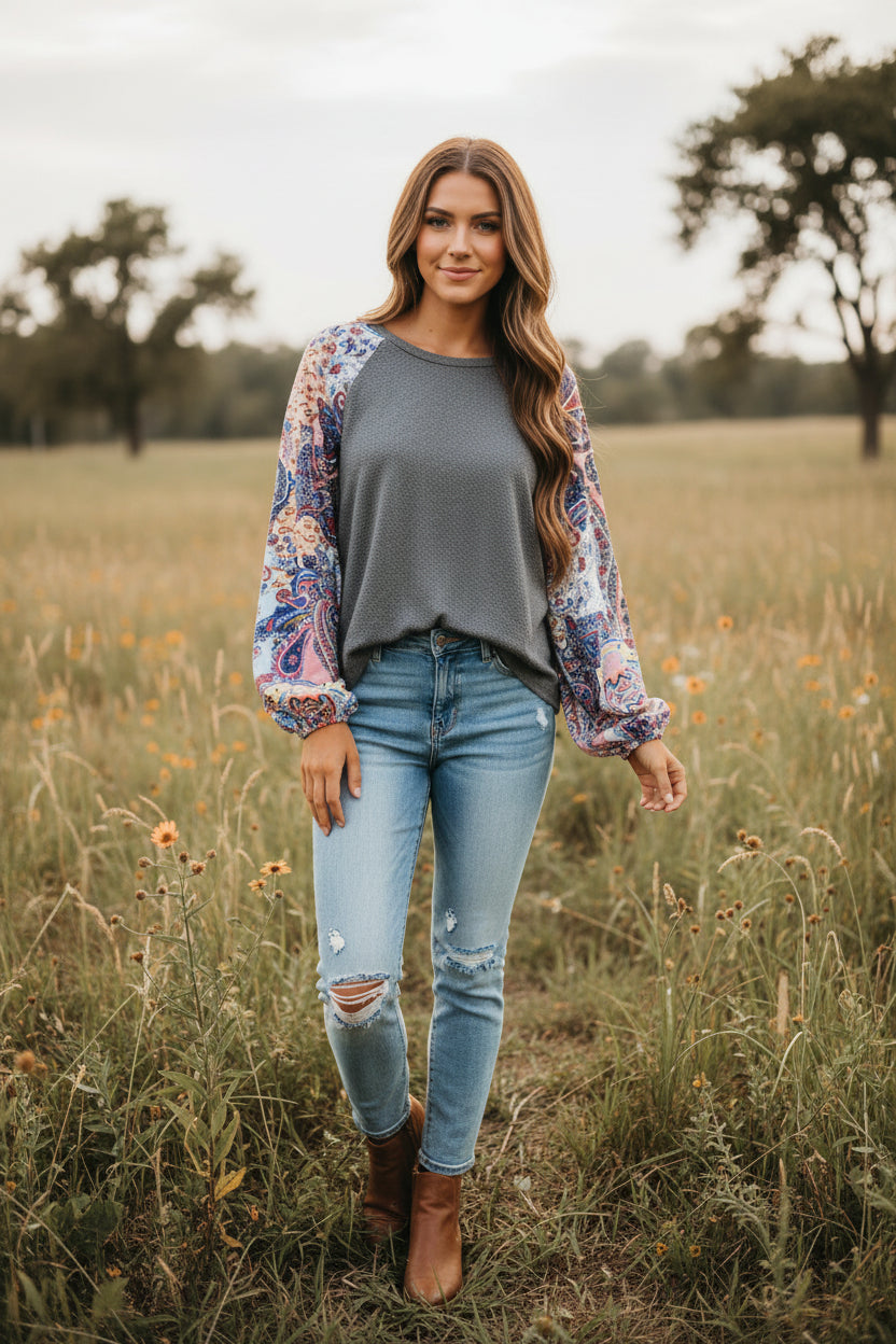 la miel LS Boho Top