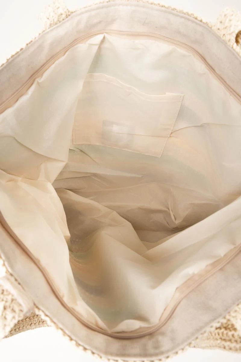 Straw Zippered Tote