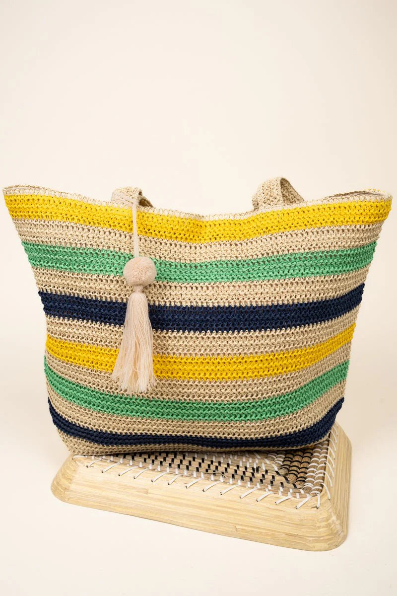 Straw Zippered Tote