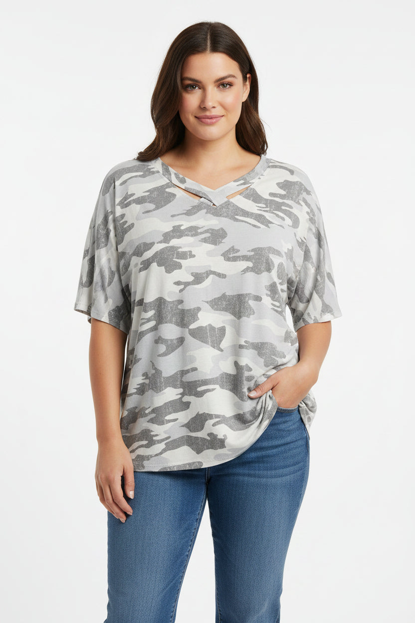 143 Story Crossed V Neck Top