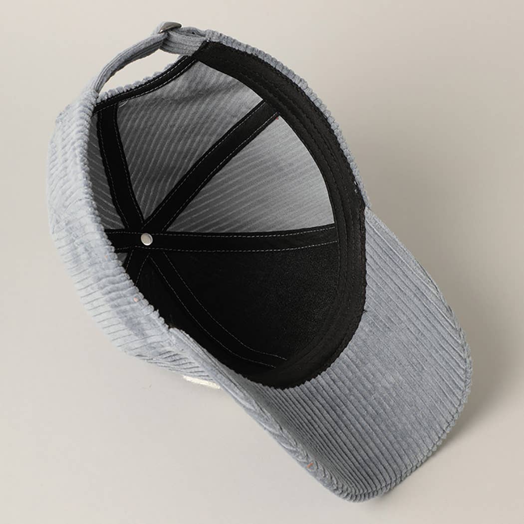 BLESSED 3D Embroidered Corduroy Baseball Cap