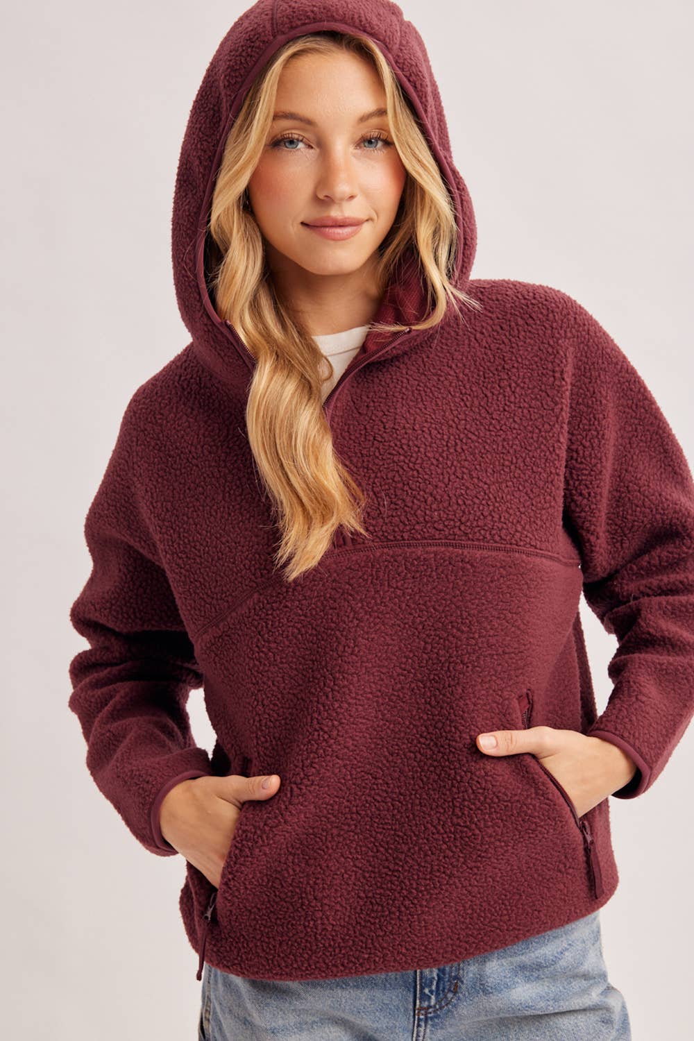 Soft Sherpa Half Zip Hoodie