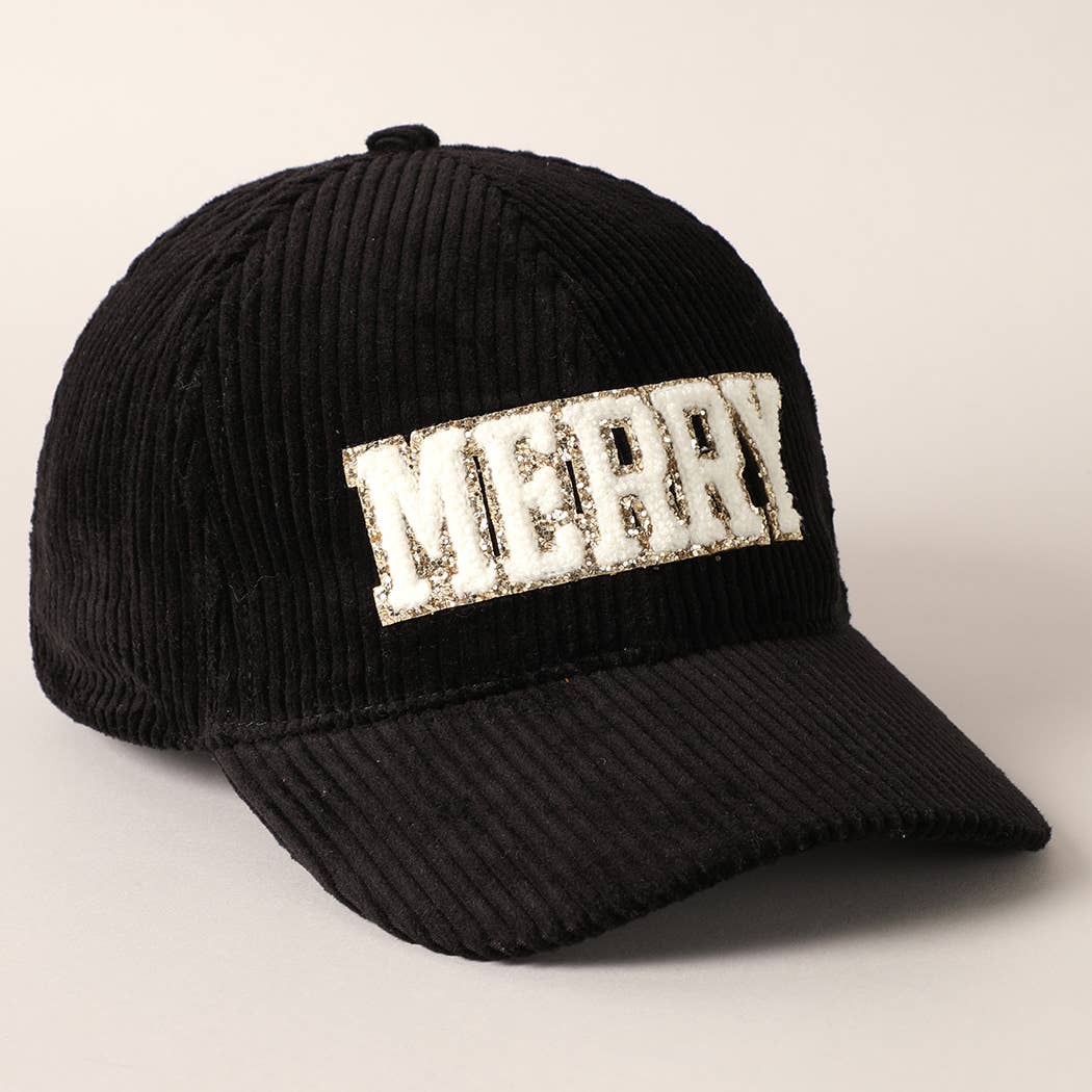 MERRY Embroidery Patch Corduroy Cap