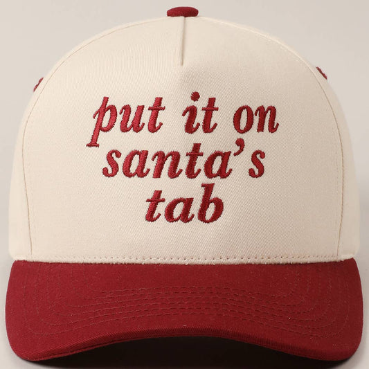 Put It On Santa's Tab Text Baseball Cap