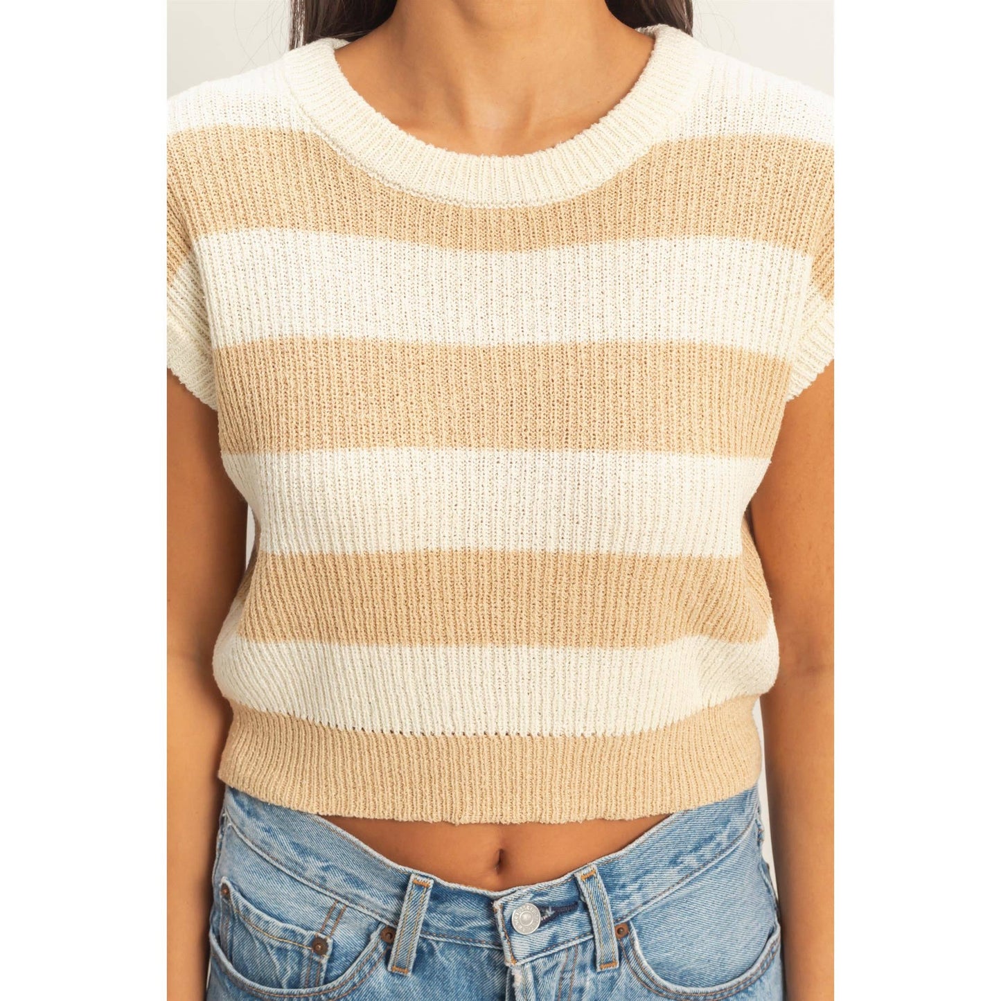 Striped Ribbed Knit Top