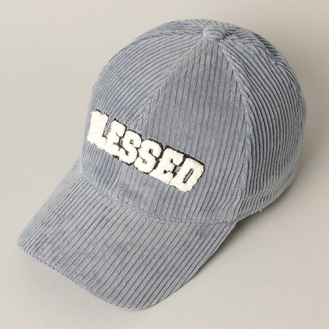 BLESSED 3D Embroidered Corduroy Baseball Cap