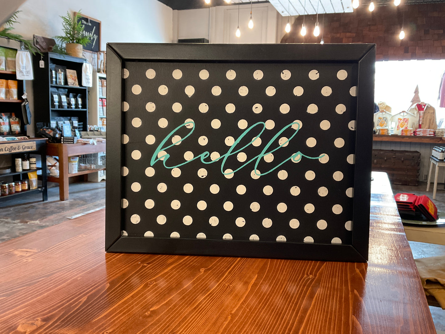 SW Sign: hello polka dot