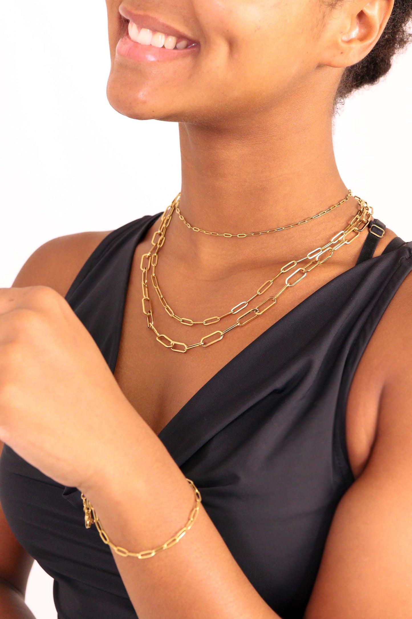 Necklace: 18K Gold Paperclip Chain