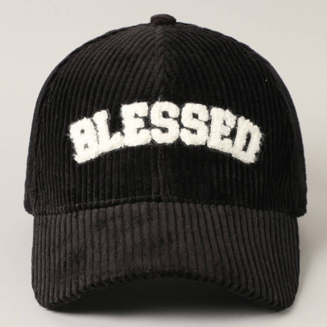 BLESSED 3D Embroidered Corduroy Baseball Cap
