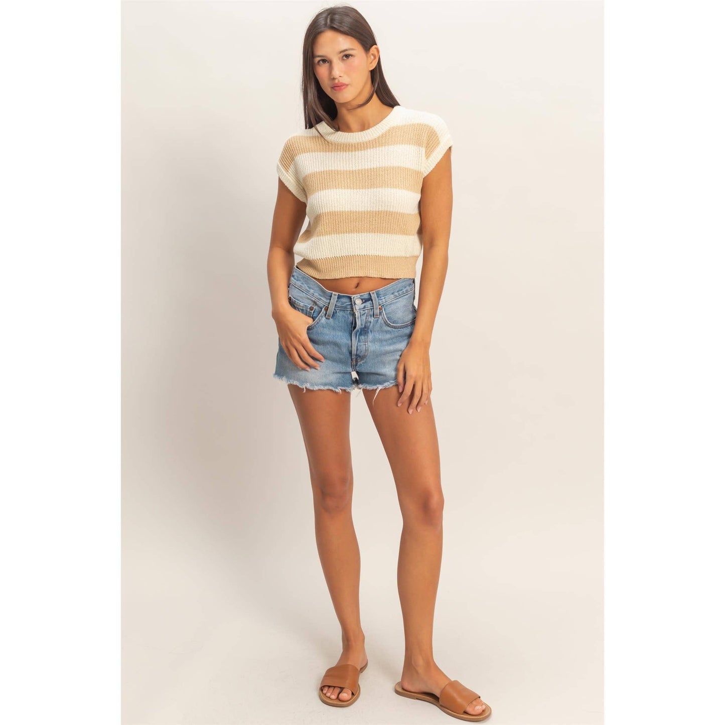Striped Ribbed Knit Top