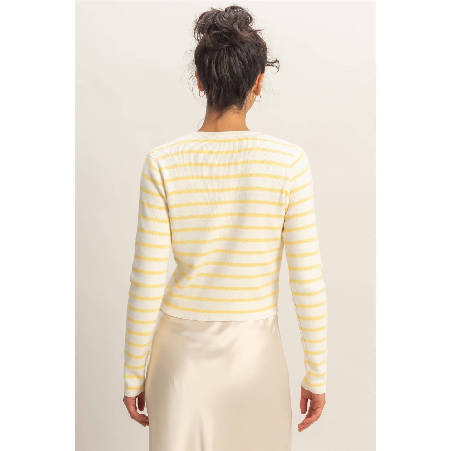 Cardigan, Striped Button-Up