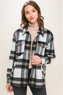 Wool Blend Button Up Shacket