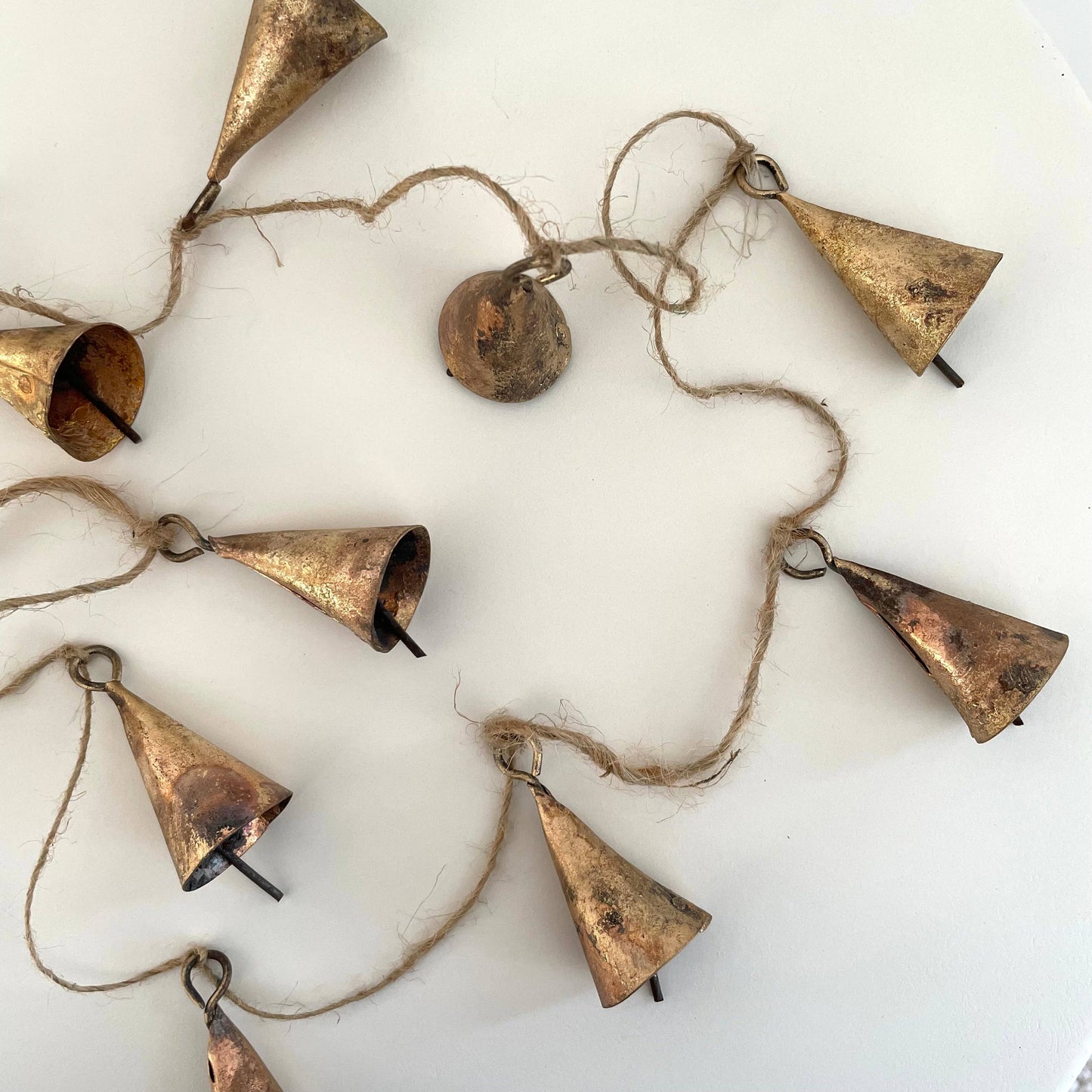 Rustic Cone Shape Brass Finish Bell