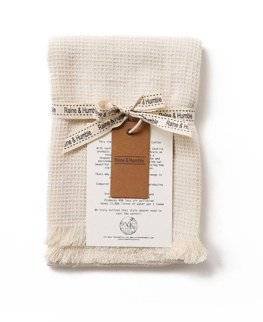 Tea Towel Natural with Fringe