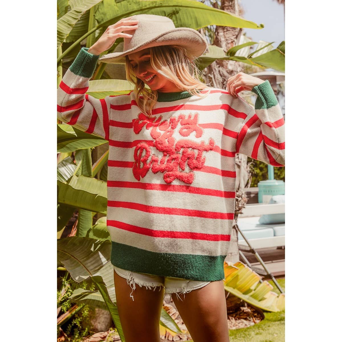 Merry & Bright Stripe Knit Sweater