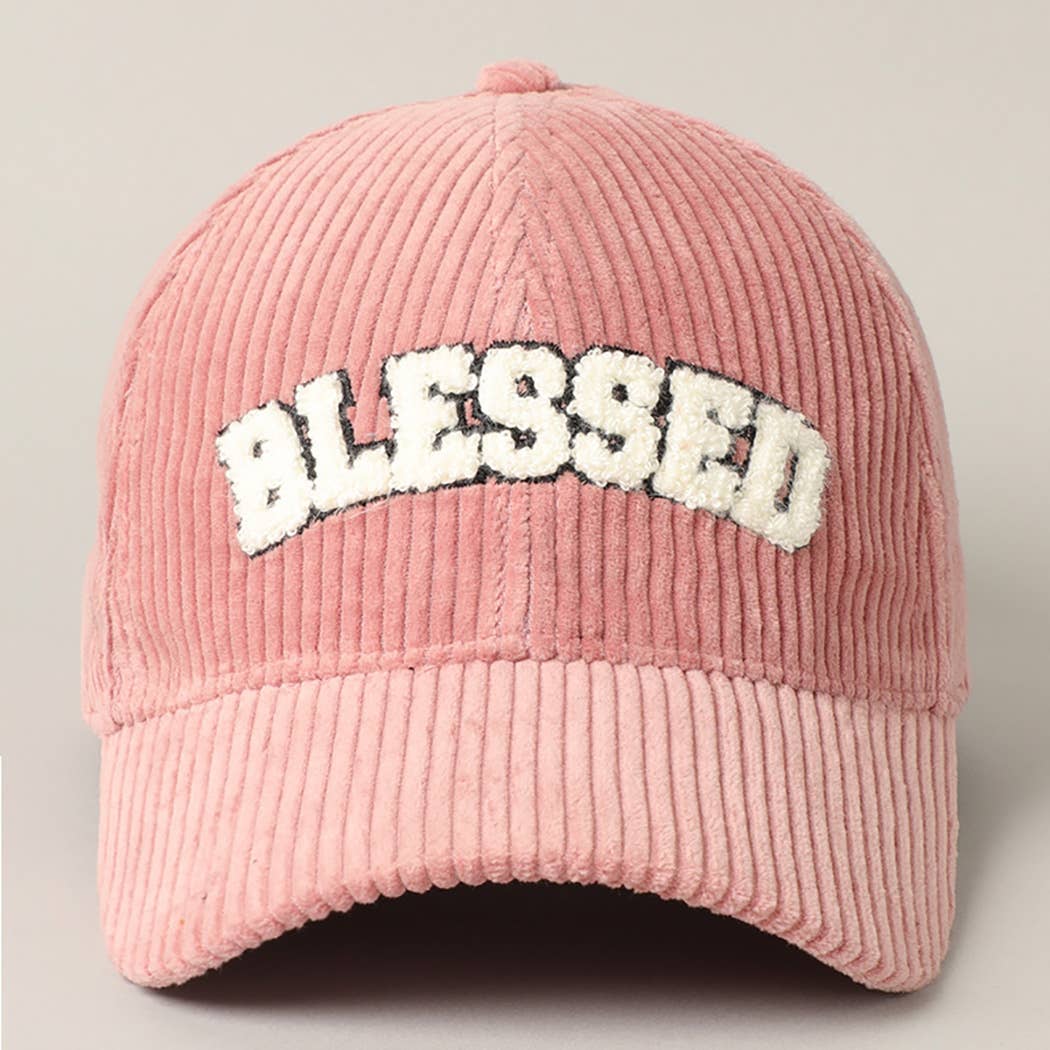 BLESSED 3D Embroidered Corduroy Baseball Cap