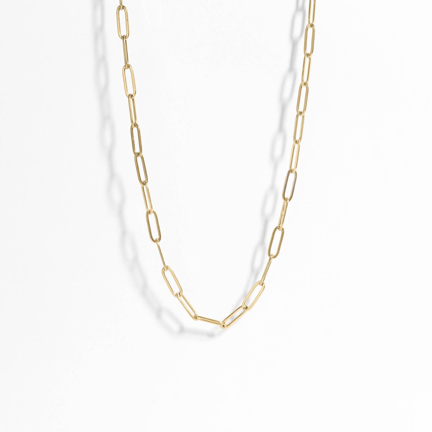 Necklace: 18K Gold Paperclip Chain