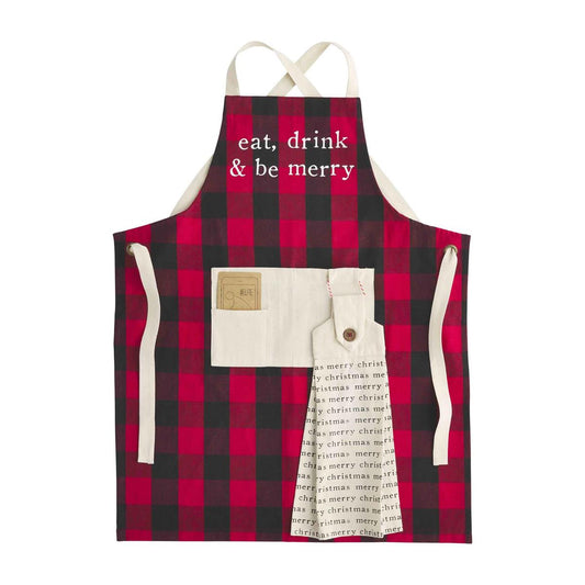 Be Merry Buffalo Check Apron
