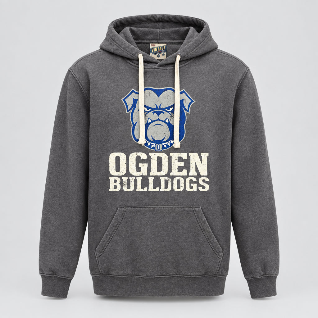 Bulldog Head OGDEN BULLDOGS Gray Hoodie