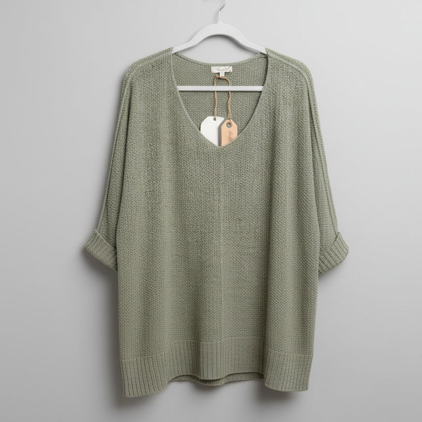 Easel V Neck Knit Top