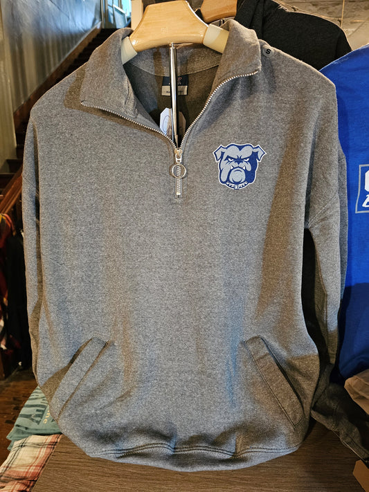 Ladies 1/4 Zip Bulldog Sweatshirt