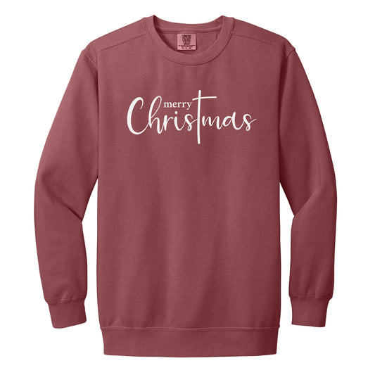 Merry Christmas Cross Crewneck