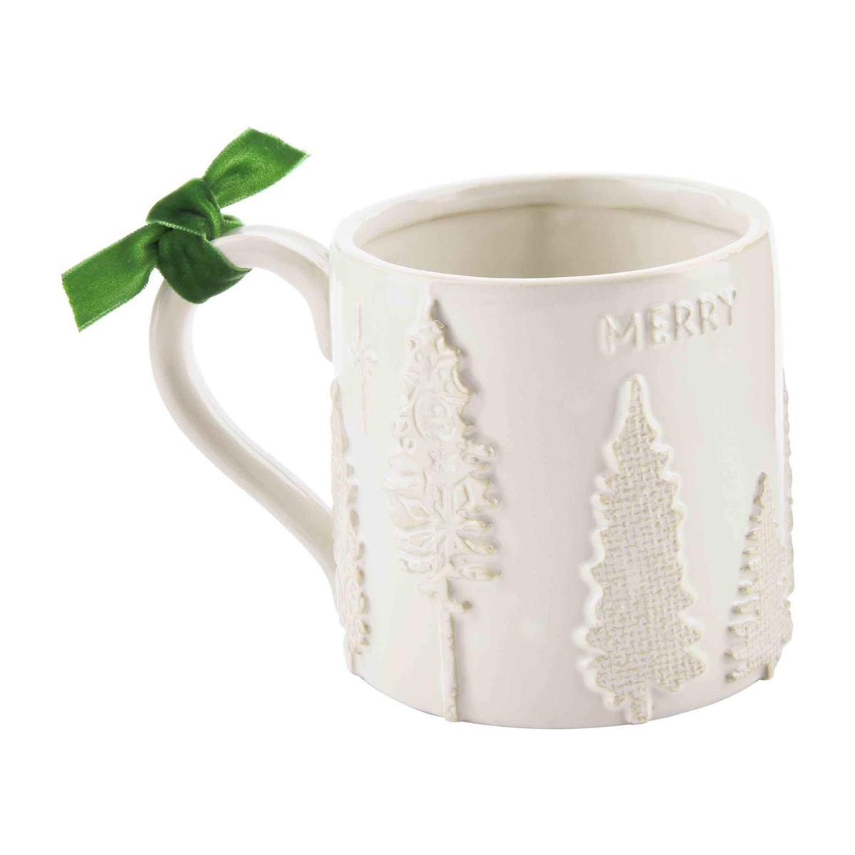 Merry White Tree Stoneware Mug