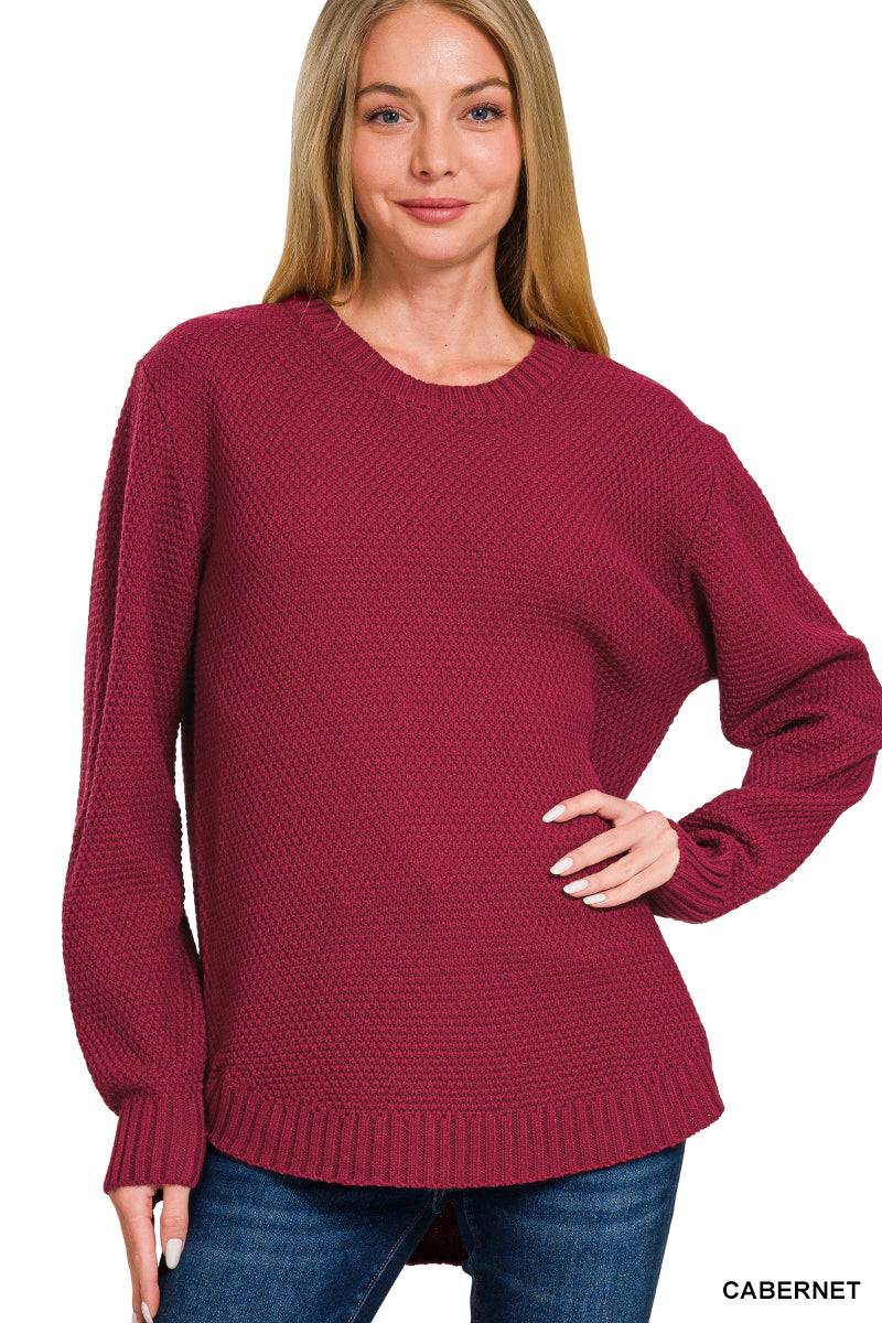 Round Neck Basic Sweater - Cab