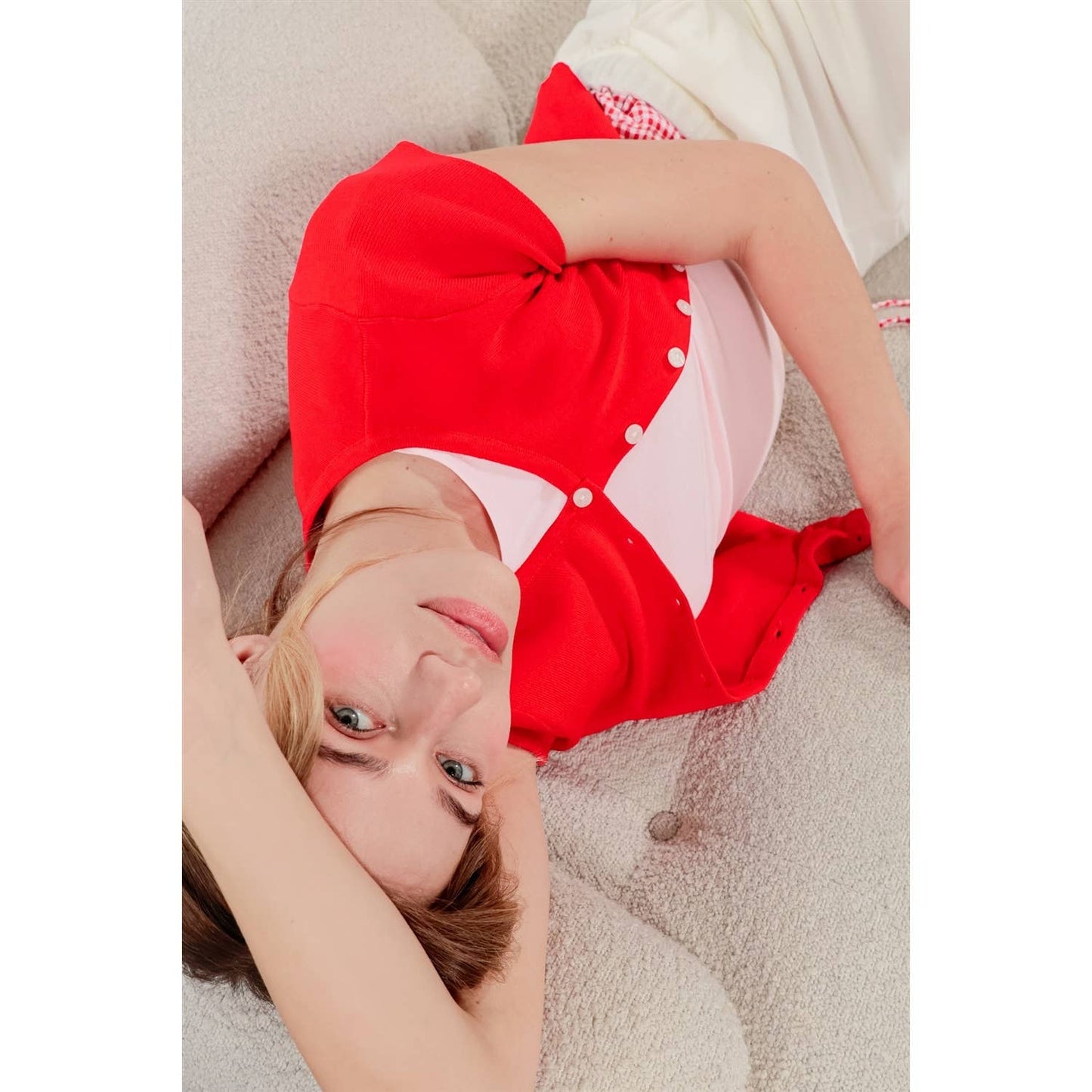 Button Front Short Sleeve Knit Top