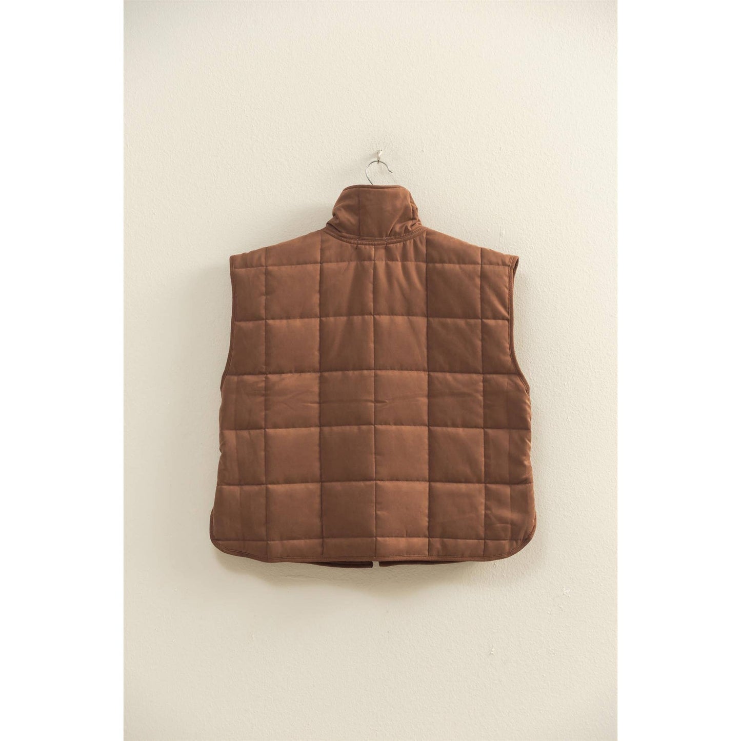 Vest Jacket Quilted Zip-Front