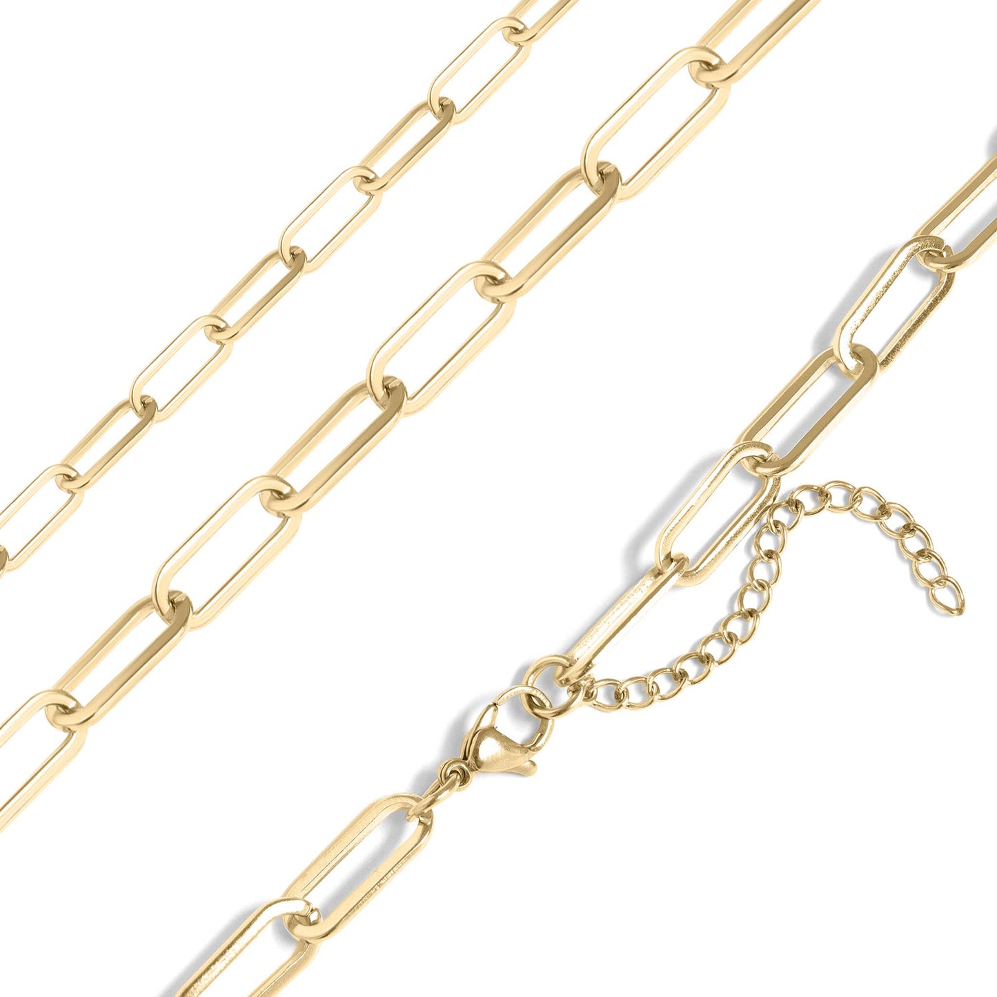 Necklace: 18K Gold Paperclip Chain