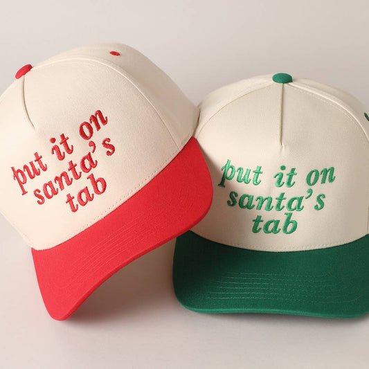 Put It On Santa's Tab Text Baseball Cap