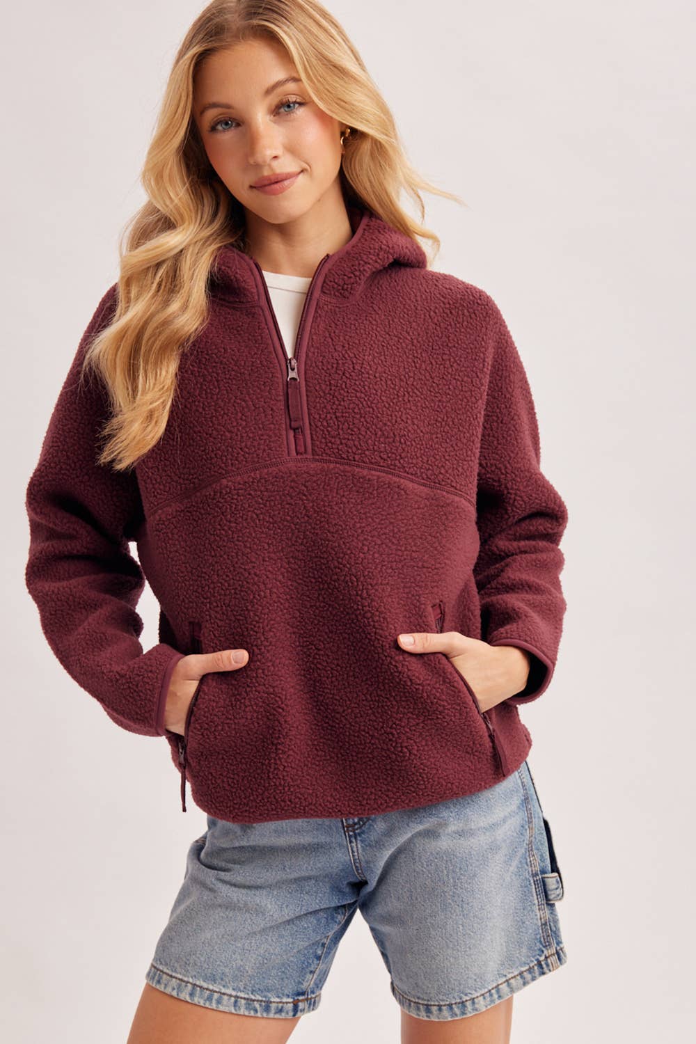 Soft Sherpa Half Zip Hoodie