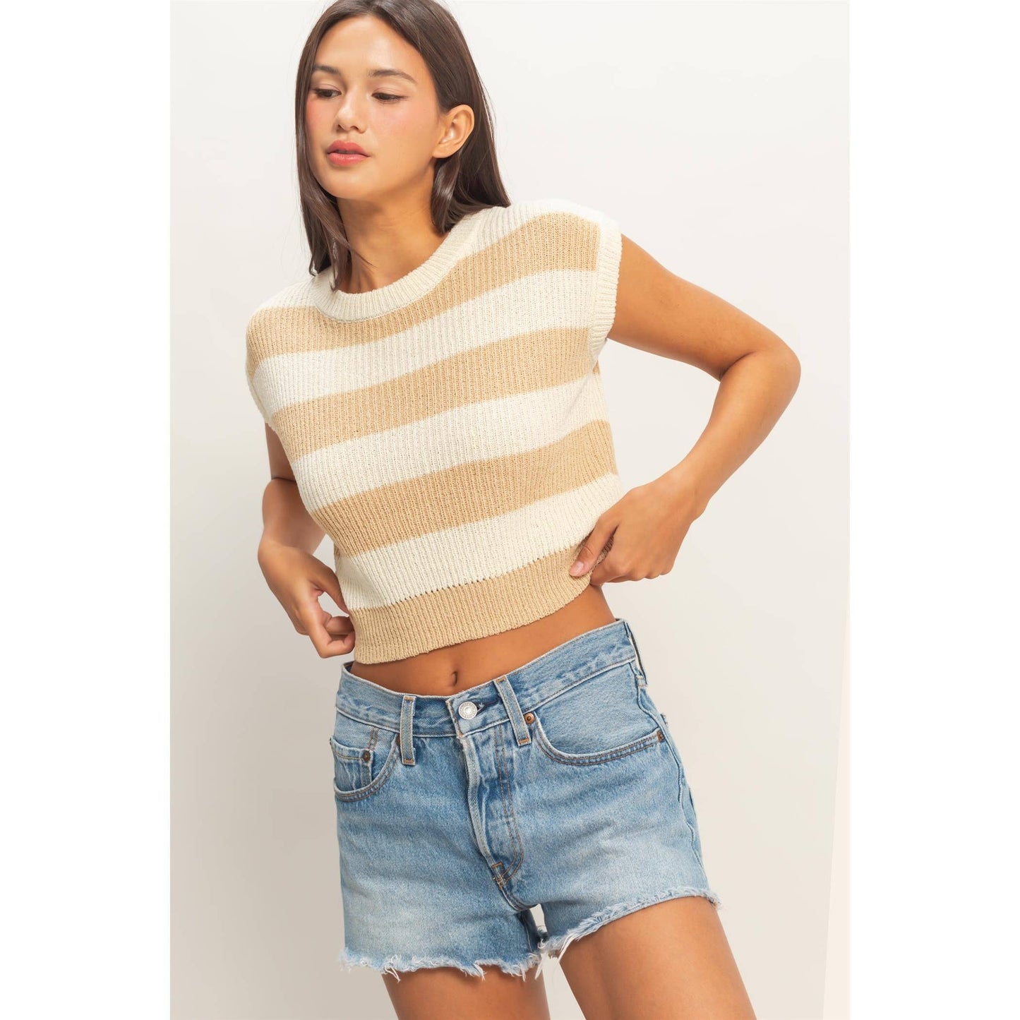 Striped Ribbed Knit Top