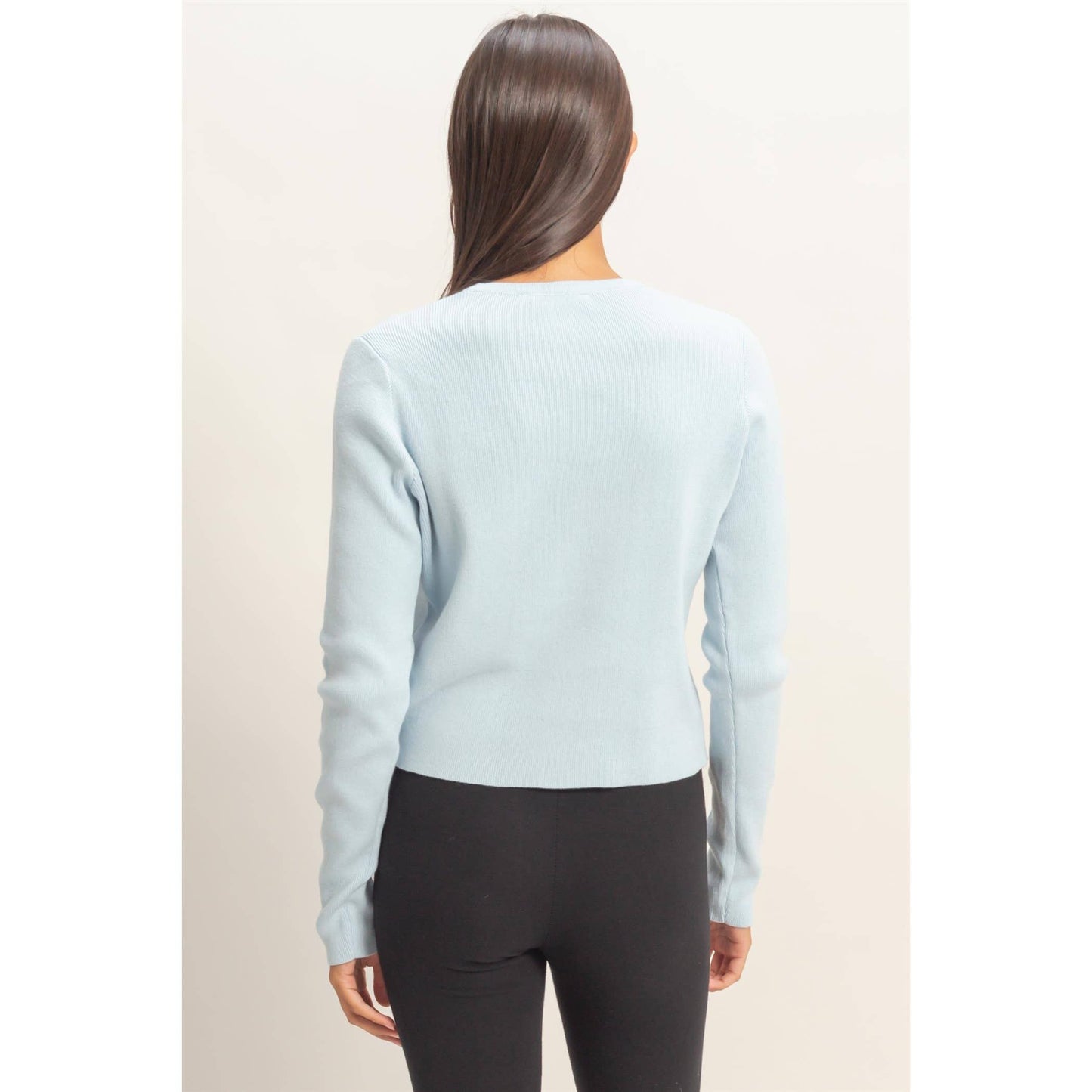 Cardigan, Ribbed Button-Up