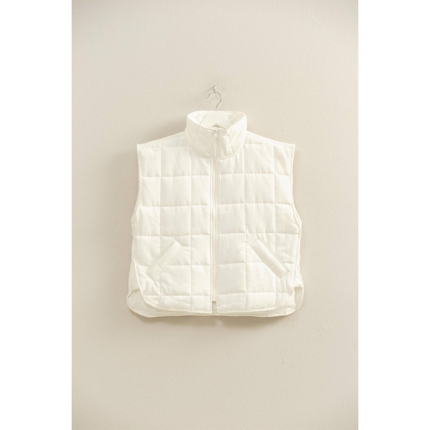 Vest Jacket Quilted Zip-Front