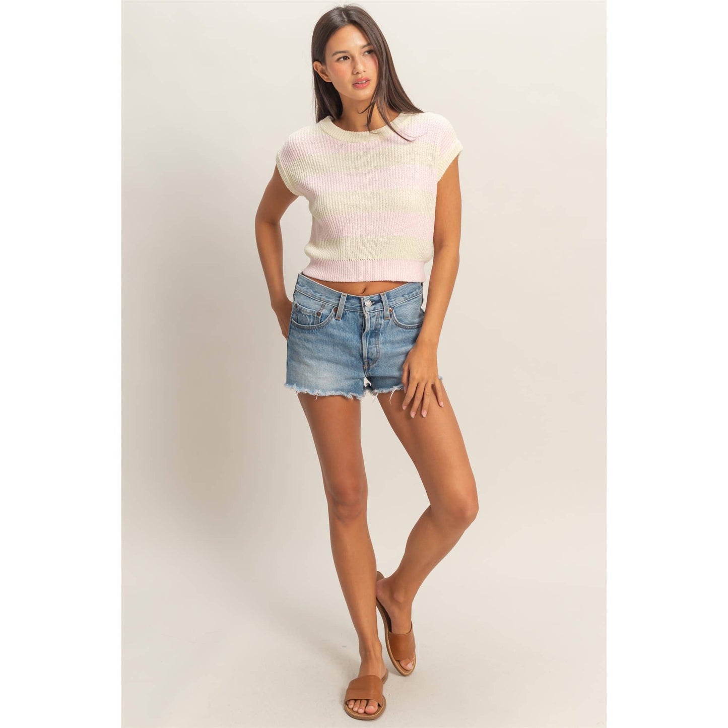 Striped Ribbed Knit Top