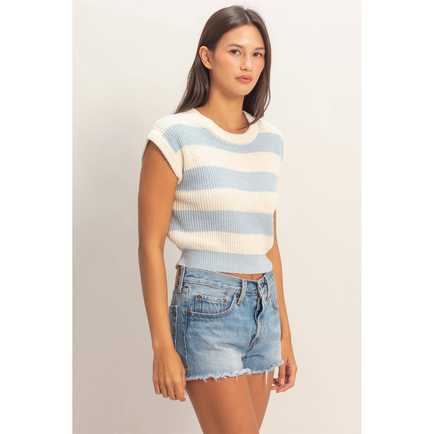 Striped Ribbed Knit Top