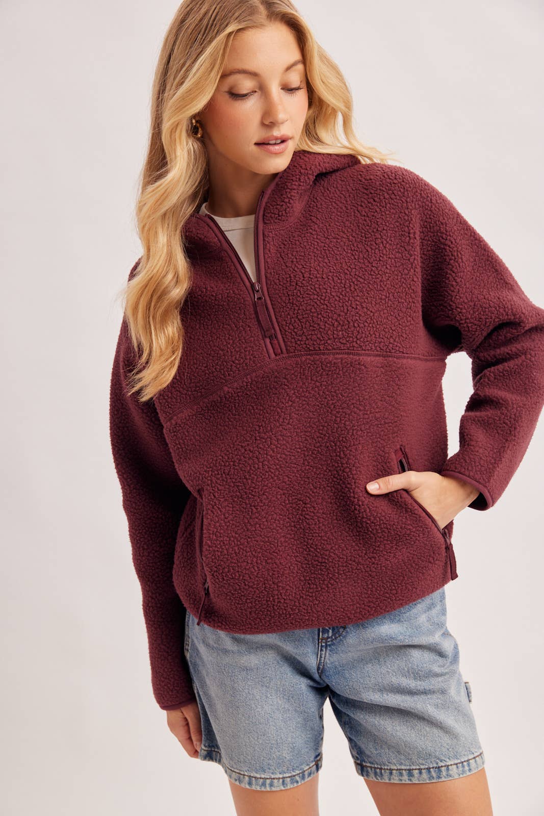 Soft Sherpa Half Zip Hoodie