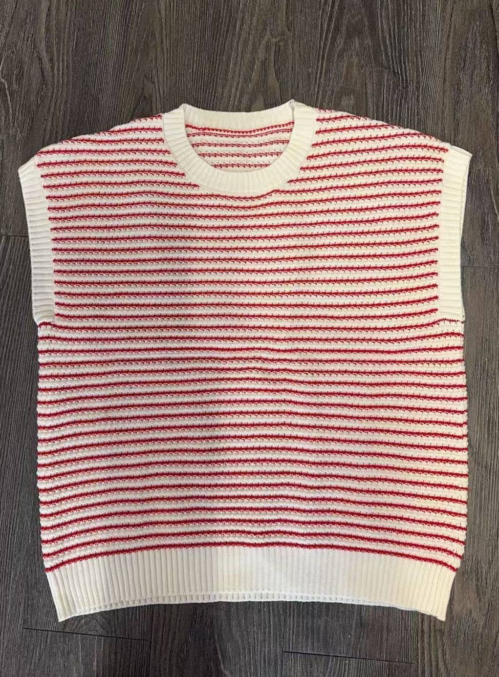 Sweater: Striped Crewneck