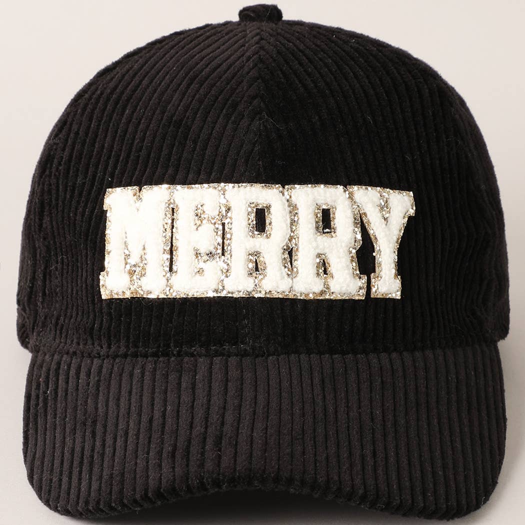 MERRY Embroidery Patch Corduroy Cap